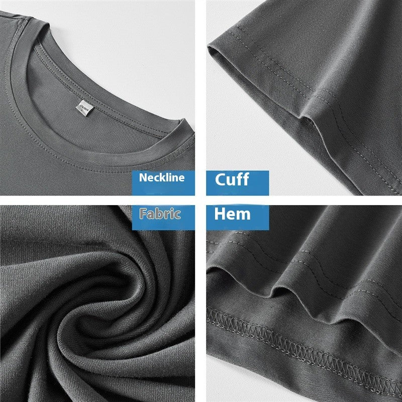Men's Summer New Ice Silk Short-Sleeved T-Shirt Ice Cool Silk Smooth Men's Thin Top Loose Half-Sleeved Men's Body Shirt Pajamas