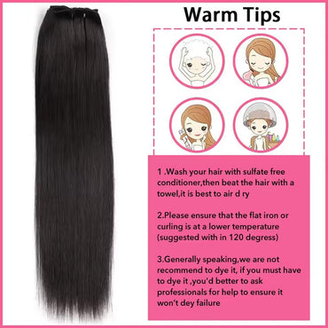 Hair Extensions Straight Clip in Hair Extensions Soft Black Hair Extensions 16-28 Inches Thick Hair Extensions Clip