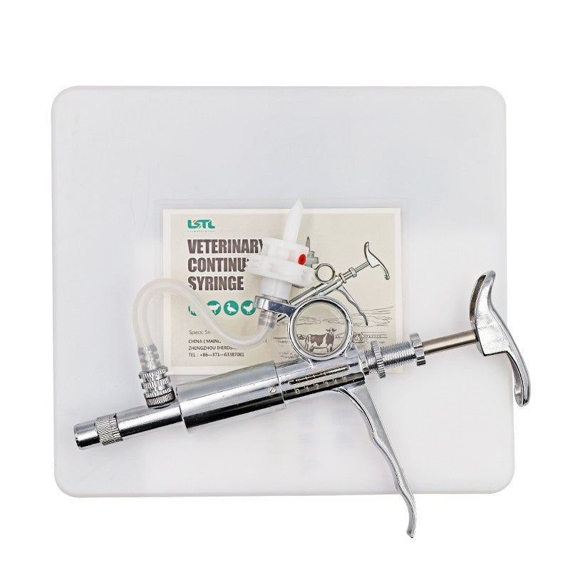 Seringa Contínua Automática Para Gado de 0,5~5ml, Equipamento Veterinário Com Garrafas, Vacinação, Garrafa Dupla de Vacina