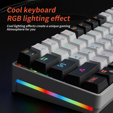 MUCAI MK61 RGB backlit esports gaming mechanical keyboard with red axis wired detachable cable USB interface hot swappable