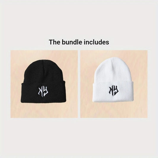 Chapéus de inverno, gorros unissex, boinas de malha para homens, gorro de ciclismo de outono, boné quente para esquiar ao ar livre, gorro masculino feminino da moda de Nova York para o frio