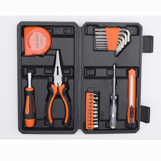 Multifunctional DIY Hand Tool Kit Household Repair Set - 8PCS Allen Wrench 10PCS Bits Art Knife 6-inch Pliers,Portable Box