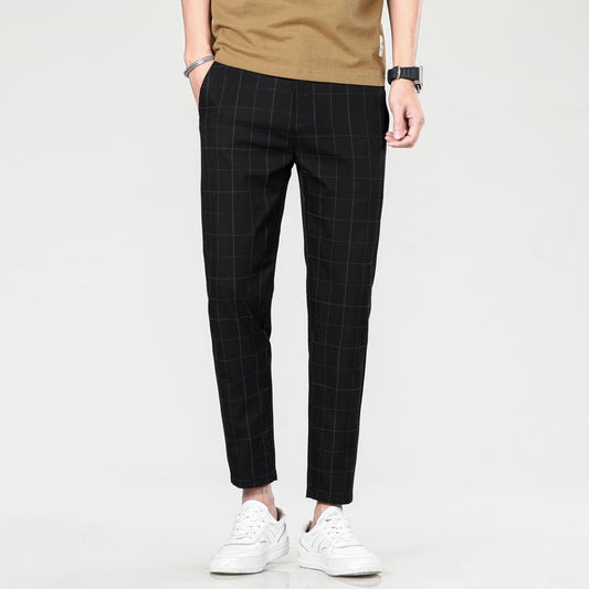 2024 Summer men's casual pants slim fit thin Korean version ice silk pants Jinlun sports pants straight tube quick drying pants