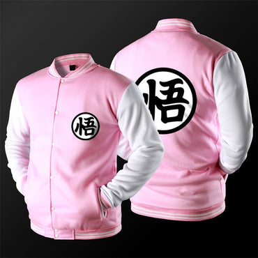 Anime Japanese Son Goku Baseball Jacket Cosplay Cartoon Mens Warm Coat Spring Autumn Overcoat Fleece Hoodies jaqueta masculina