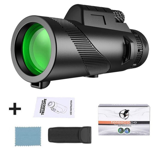 80x100 HD ZOOM Potente Telescópio Monocular Binóculos Portáteis Telescópio de Longo Alcance para Caça e Acampamento com Tripé e Suporte para Celular
