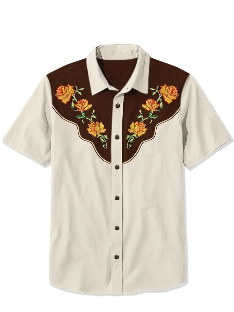 2025 Men's Casual Button Short Sleeve Shirt Mythical Medusa Snake Demon Pattern Comfortable And Breathable Summer Fashion Top