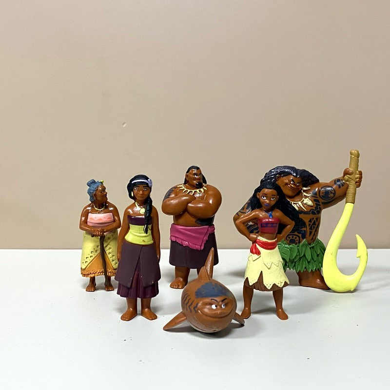 Lot 10pcs/Set 5-8CM Disney Moana Princess Moana Cheif Tui Maui Grandma Tala Pua Pig Rooster Kakamora Action Figures Decoration