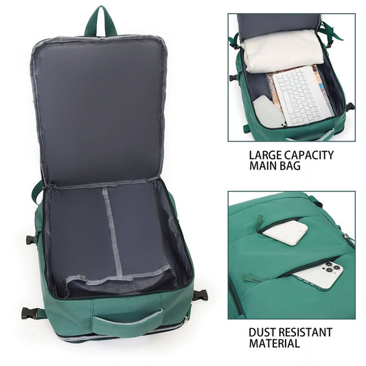 Mochila de viagem para mulheres e homens, aprovada para voos, impermeável, esportiva, casual, pequena para caminhada