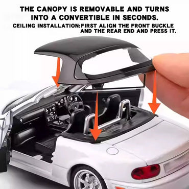 1/32 Mazda MX-5 Miniautura Diecast Miata RoadSter Brinquedo Carro Modelo Som e Luz Portas Abríveis Coleção Presente para Crianças Meninos Meninas