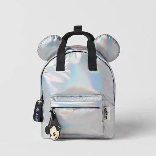 Creative Design Silver Backpack For Children Girl Boy Kindergarten Schoolbag Kids Fashion Disney Mickey Bag Accessory Back Pack
