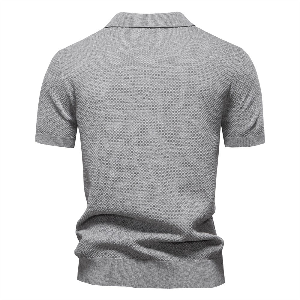 AIOPESON Men's Summer Breathable Polo Shirt Short Sleeve Solid Color Casual Polo Shirts for Men Lightweight Stretch Polo ?