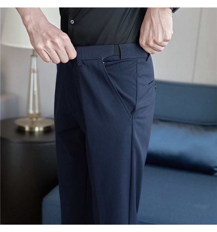 Men Suit Pant Autumn Elastic Waist Solid Slim Fit Dress Pants Business Casual Office Social Trouser Plus Size 40 38 Men Clothing