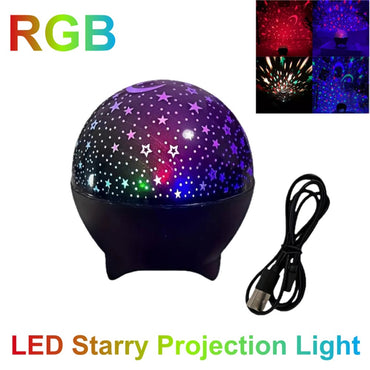LED Star Moon Projector Lamp RGB Auto Rotating Magic Ball Moon Light Colorful Starry Sky Night Lights for Bedroom Home Decor