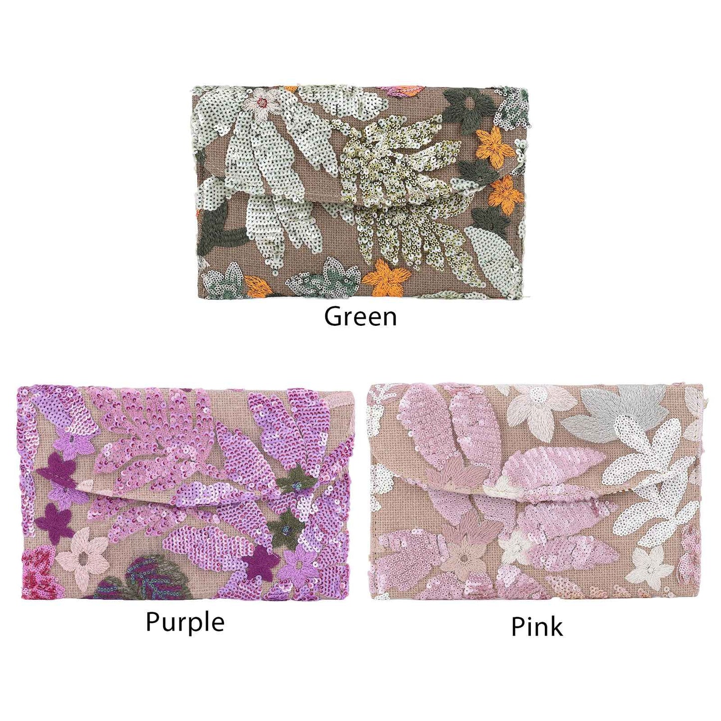 Straw Bag Evening Clutch Sequin Envelope Package Embroidered Handbag for Wedding Vacation Travel