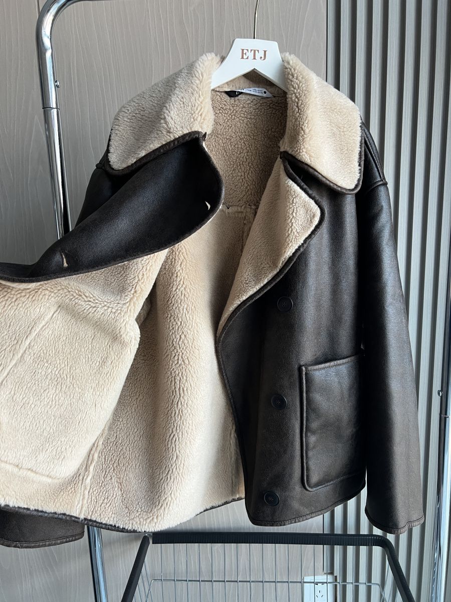 2024 Fall/Winter New Arrival Traf Women's ZW Series Double-Sided Collar Oversized Long-Sleeve Jacket Warm Coat 3548246