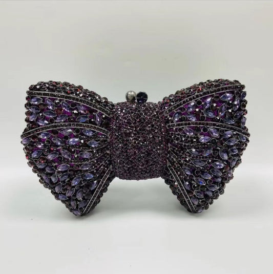 Newest Rhinestone Green/Black Clutch Purse Bow Luxury Diamond Women Red Evening Clutches Bags Wedding Bridal Bag Stones Handbags