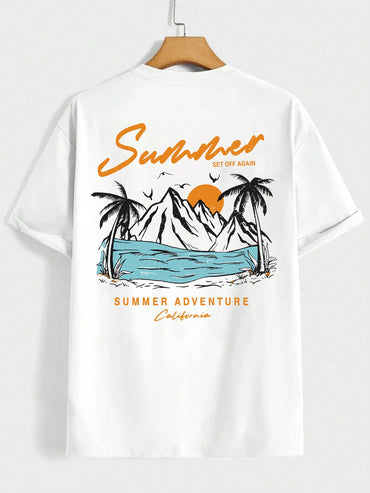 Summer Set Off Again Adventure California Mens T-Shirt Cotton Loose Tee Clothing Fashion Sweat Clothes Oversized Summer Tops