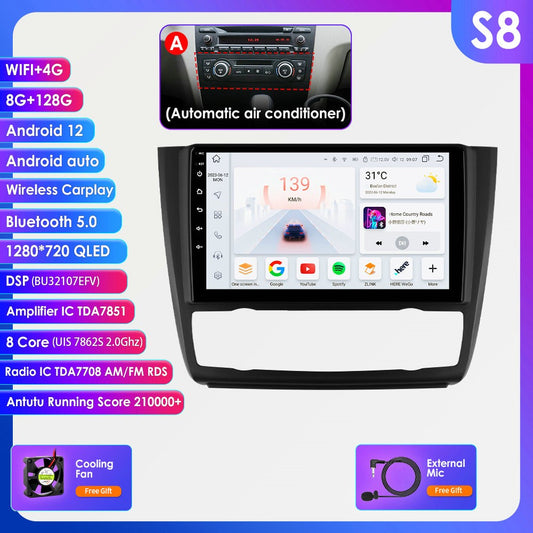 Carplay 4G Android 13 Car Radio for BMW 1 Series E81 E82 E87 E88 AT MT Auto Manual Multimedia Player Nav GPS 2Din Stereo DSP RDS