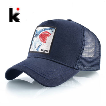 Bonés Trucker Masculino Feminino Streetwear Hip Hop Boné de Beisebol Com Patch de Tubarão Bordado Snapback Drake Bones Casquette Quatro Estações