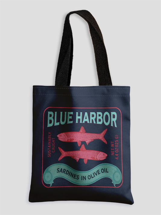 Colorful Trendy Sardines Printe Casual Handbag, Reusable Fashionable Backpack, Multifunctional Tote Bag Polyester Shopping Bag