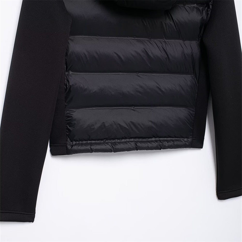 UNIZERA slim fit zipper hooded short warm jacket autumn and winter new product long sleeved solid color women's cotton jacket