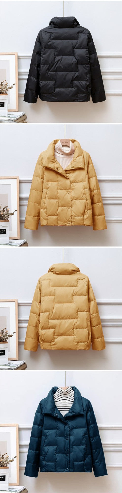 Women's Parkas Autumn Winter stand-up collar Lightweight thin Short 2025 New Female Loose Cotton Jacket Leisure Overcoat 5XL
