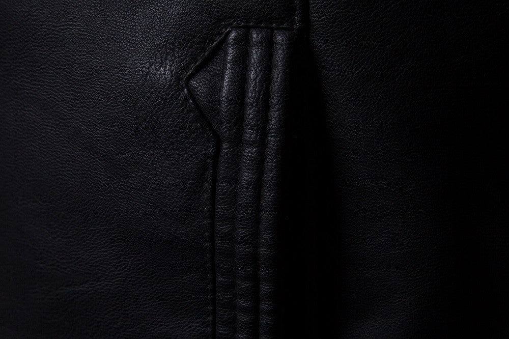 Men's Autumn Slim Pu Leather Jacket Motorcycle Winproof Cool Solid Colors Classic Biker Leather Jacket Aviator Motor Spring Coat