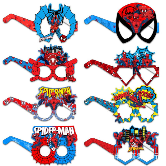 8/16Pcs Marvel Spiderman Glasses Party Decoration Set Birthday Gift Party Halloween Cool Accessories Favorite Ornament for Boy