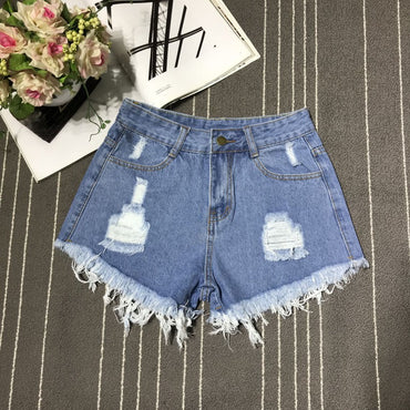 Sexy Hollow Out Denim Shorts Fashion Women Retro A-Line Loose High Waist Hot Girl Y2K Short Pants Casual Streetwear Trousers