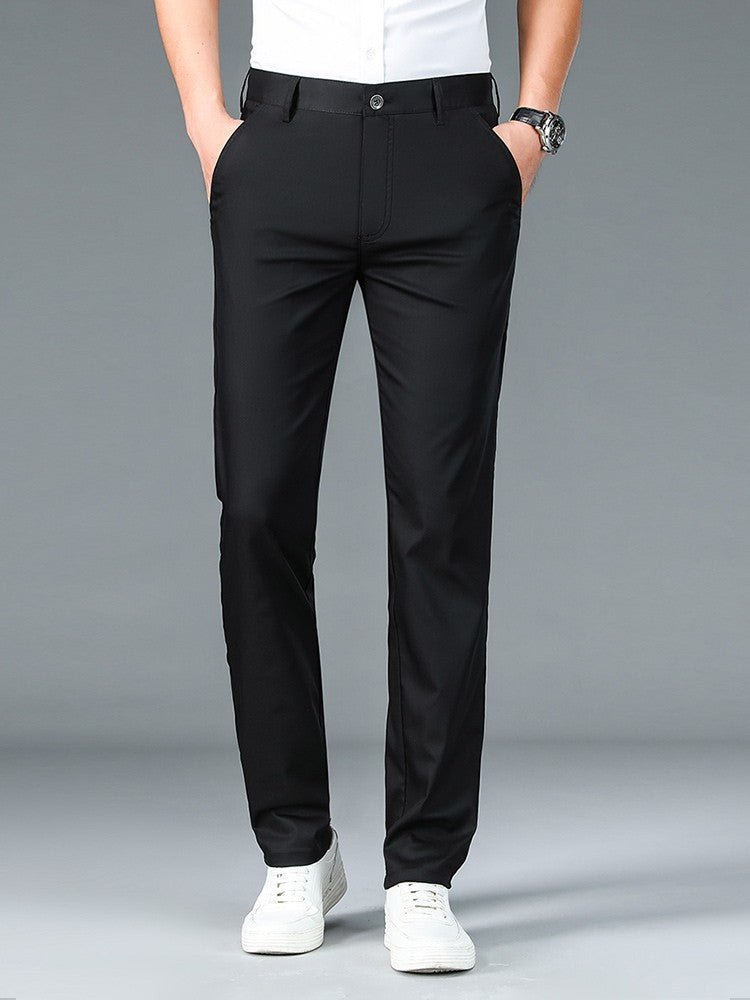 High Quality Luxury Straight Business Suit Pants Men Bamboo Fiber Designer Spring Summer Elegant Casual Long Formal Trouser Male