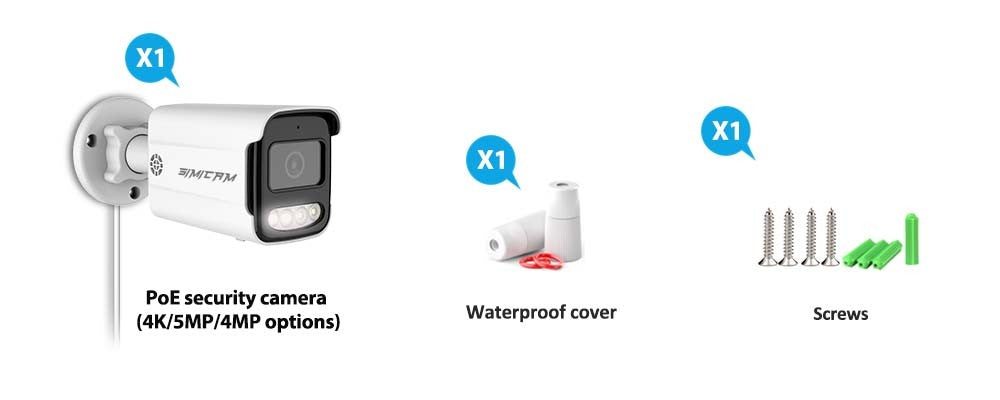 CCTV PoE IP Security Camera Outdoors Waterproof 2-way Audio Color Night Vision 4K 8MP 5MP 4MP Surveillance Camera For Options