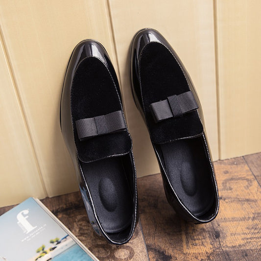 Yuppie Social Leather Shoes Men Classic Wedding Men's Dress Shoes Bow Formal Shoes For Men Slip On Loafers Man