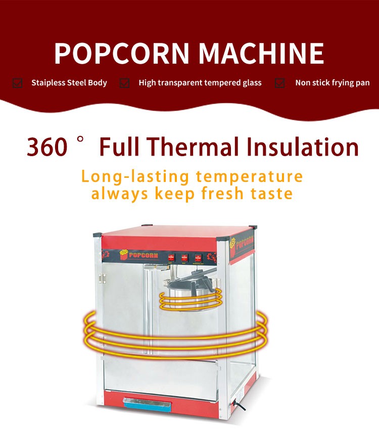 Máquina de Pipoca Automática Industrial Comercial Equipamento de Lanche para Uso Doméstico e em Cinemas