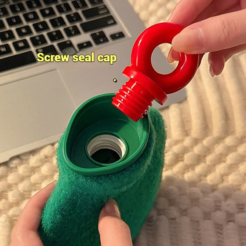 300/650ML Plush Hot Water Bag Winter Removable Hot Water Bottle Winter Hand Foot Warmer