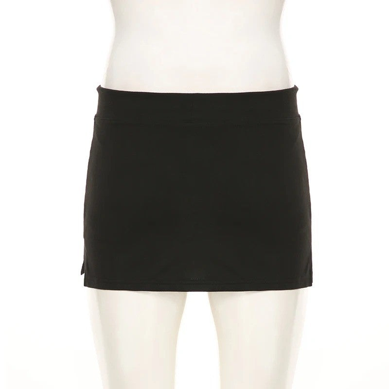 Solid Lace-up Mini Skirts Sexy American Retro Basic Vintage Casual Short Bottoms