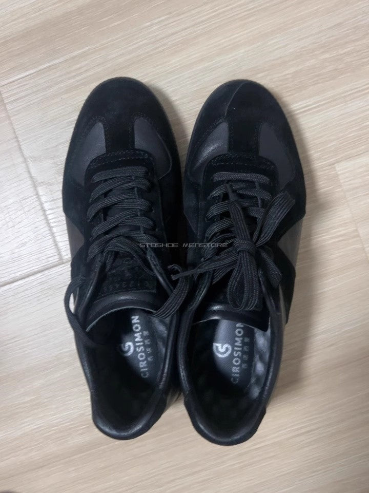 Men's Casual Sports Shoes 2025 Autumn New Niche Black Agan Suede Leather Easy-Matching Simple Board Shoes Fashion Training Shoes
