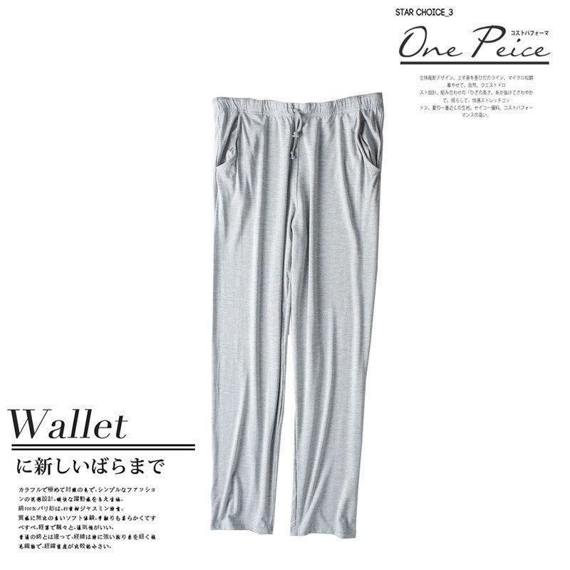 Men's spring and summer new modal pajamas two-piece short-sleeved trousers thin large size loose sports home wear suit sleepwear