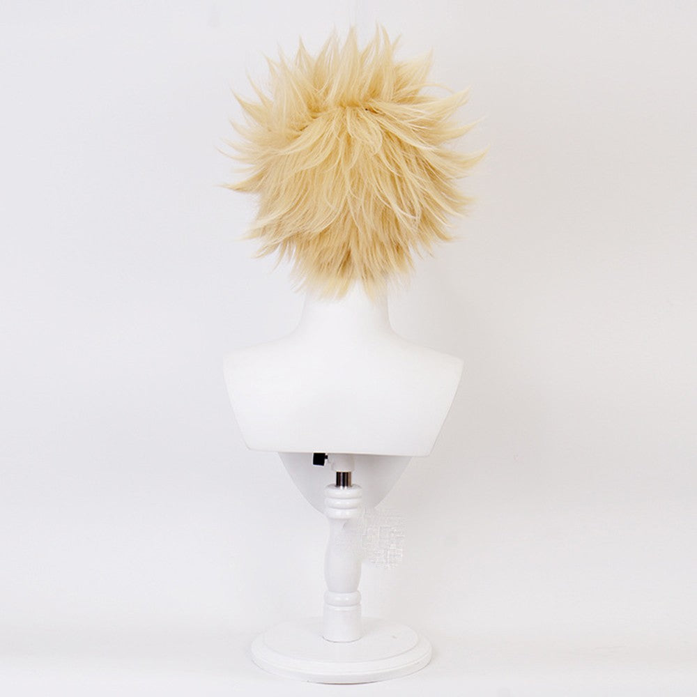 Anime My Hero Academia Bakugou Katsuki Bakugo Curto Linho Loiro Resistente ao Calor Baku no Hero Perucas de Fantasia cosplay