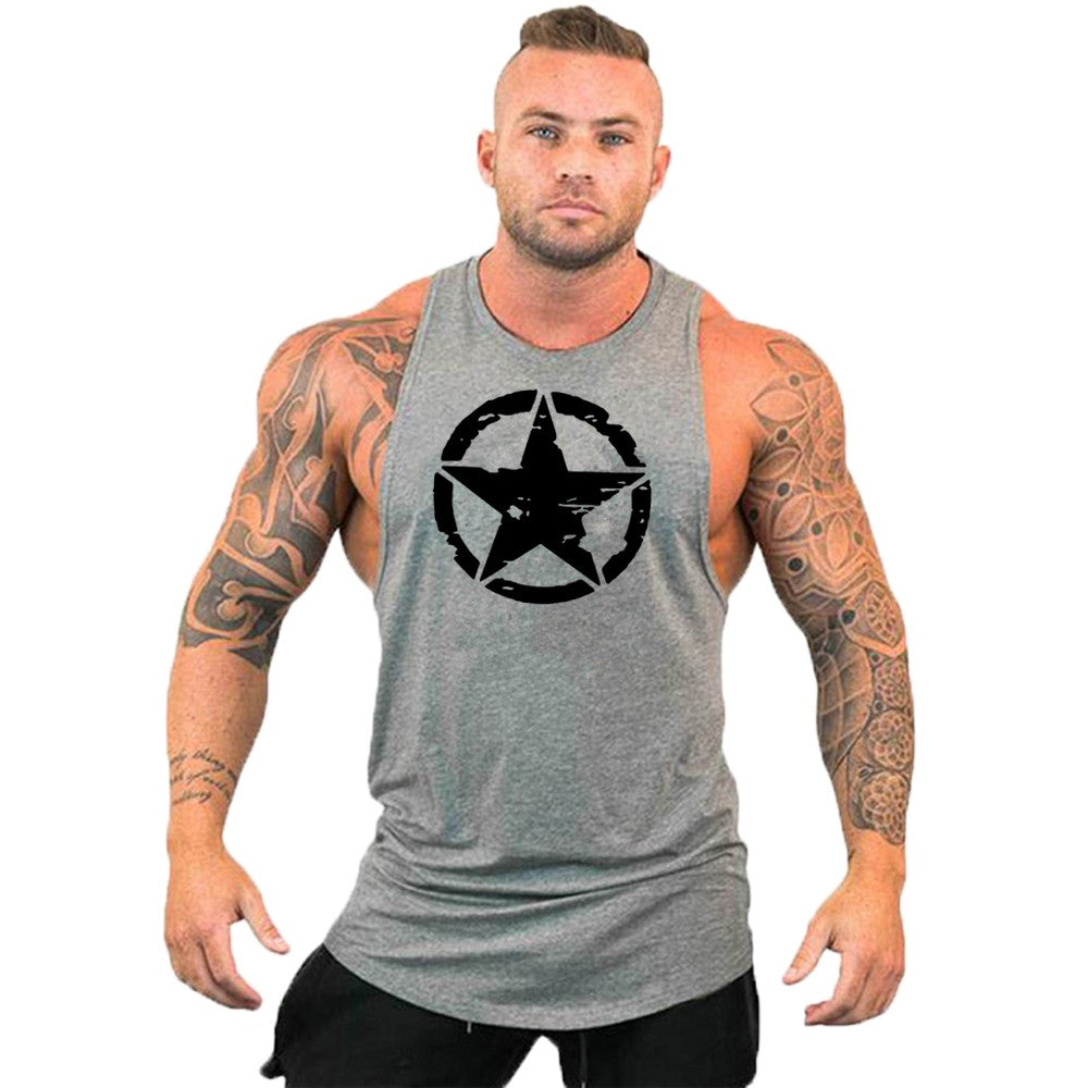 New fashion pure cotton sleeveless shirt vest men's fitness shirt men's undershi