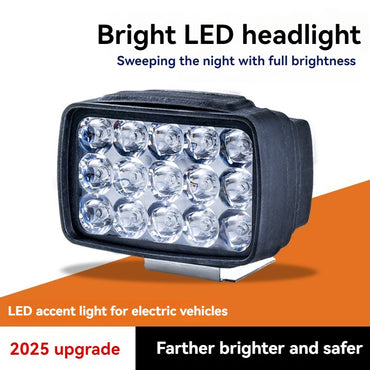 Motorcycle Headlight 15 LED Driving Spot Light Fog White Motorbike ATV UTV Truck 6000-6500K White 2000LM Aluminum Alloy Waterpro
