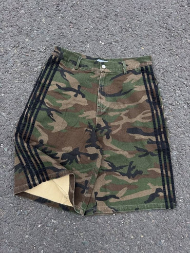 American Summer New Style Camouflage Retro Casual Loose Denim Shorts Men Street Hip-hop Fashion Harajuku Y2K Straight Pants