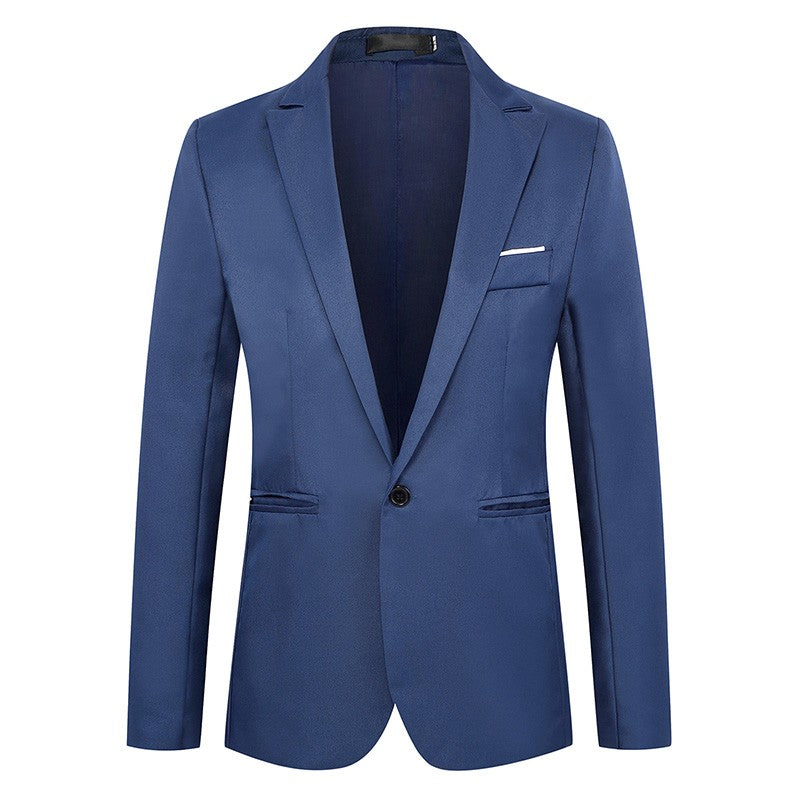 Summer Men's Casual Suit Fashion Business Office Trendy Non-ironing Anti-wrinkle Suit Jacket Solid Color Slim Fit Men's Suit