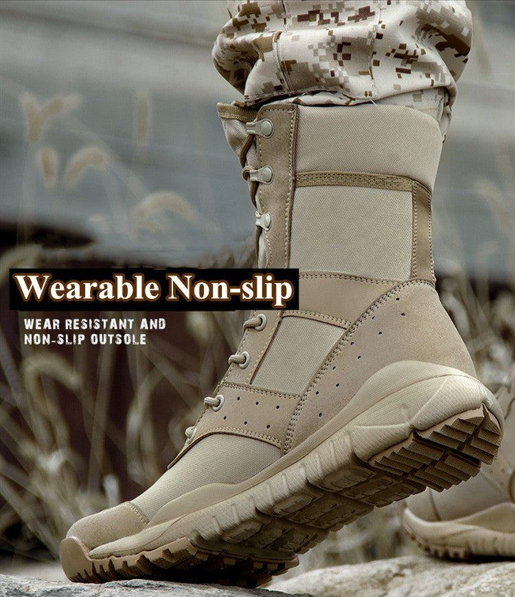 Bota Tática Leve de Verão para Combate Masculina e Feminina, Treino de Escalada, Impermeável, Caminhada ao Ar Livre, Sapatos de Malha Respirável