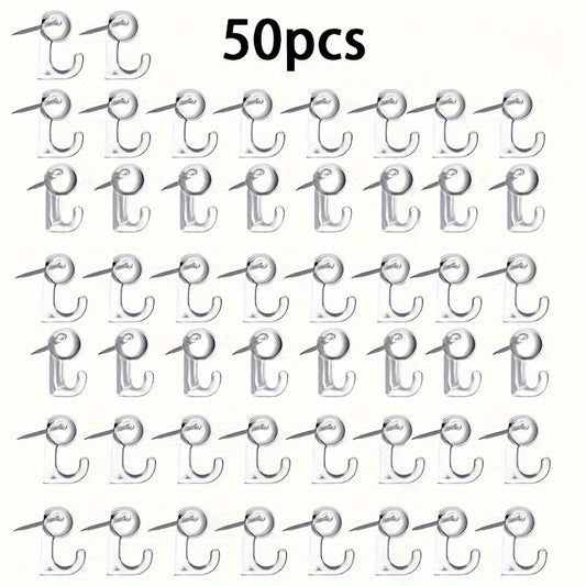 50-Piece Decorative Pushpin Hook with Plastic Head for Cork Boards - Ideal for Photo Walls, Bulletin Boards, and Home Office Sch