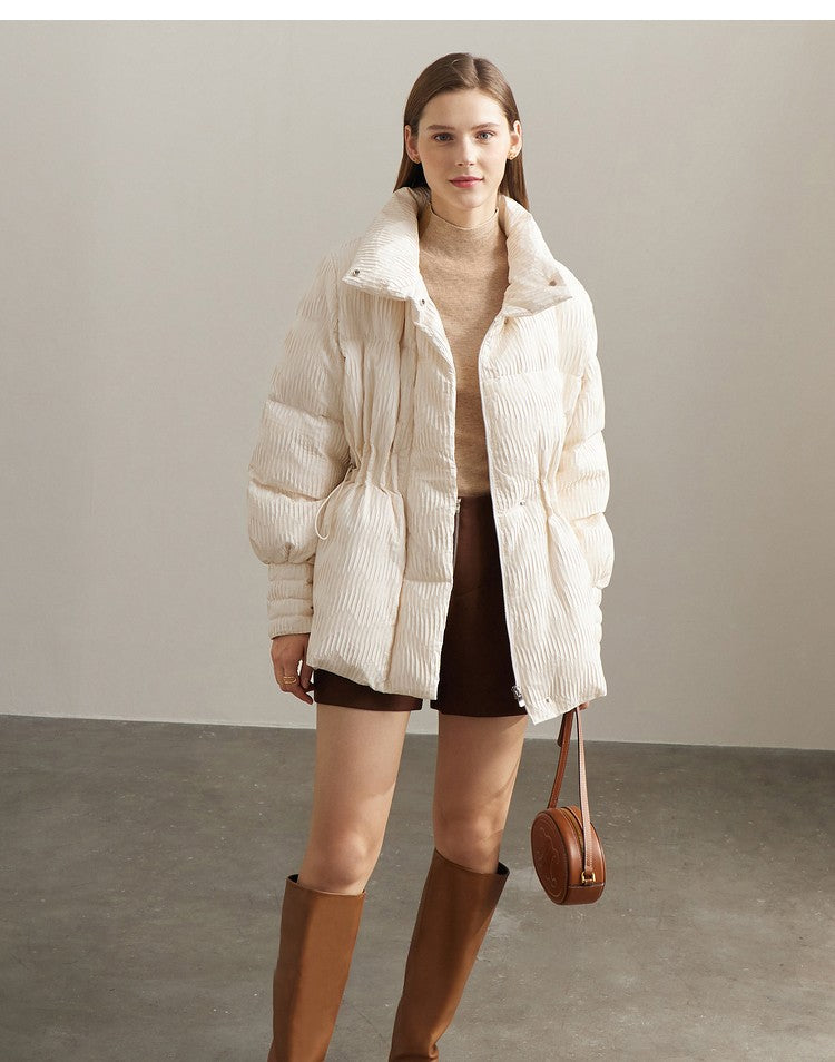 AMII Minimalist Duck Down Puffer Coat Women Winter 2025 Lightweight Stand Collar Lapel Warm Outerwear New Jackets 12344052
