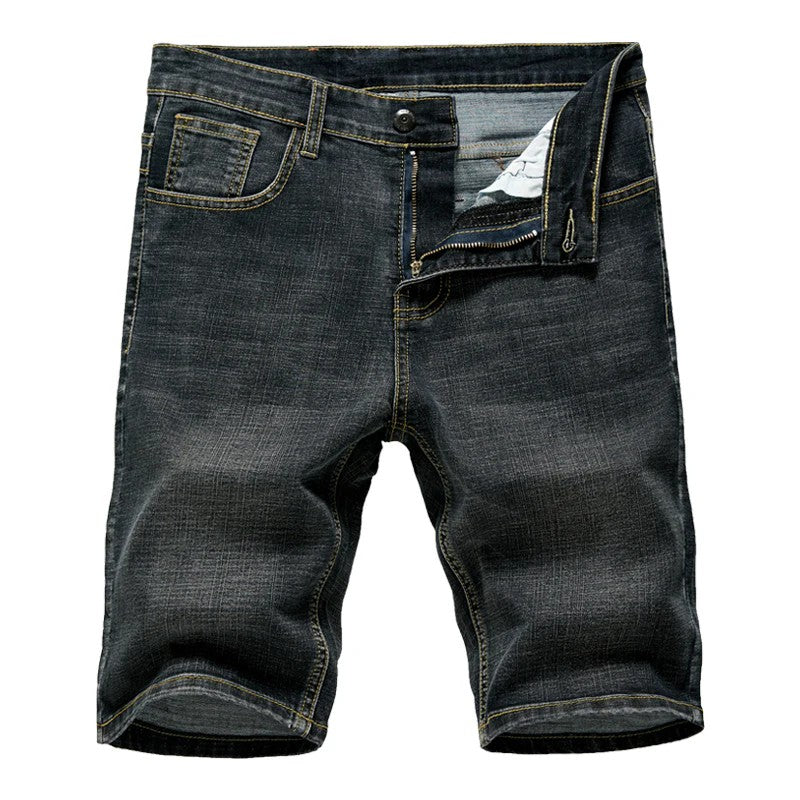 Summer Shorts Jeans Men Denim Pants Stretch Dark Blue Fashion Design Men's Jeans Slim Straight Male Short Jeans Hombre