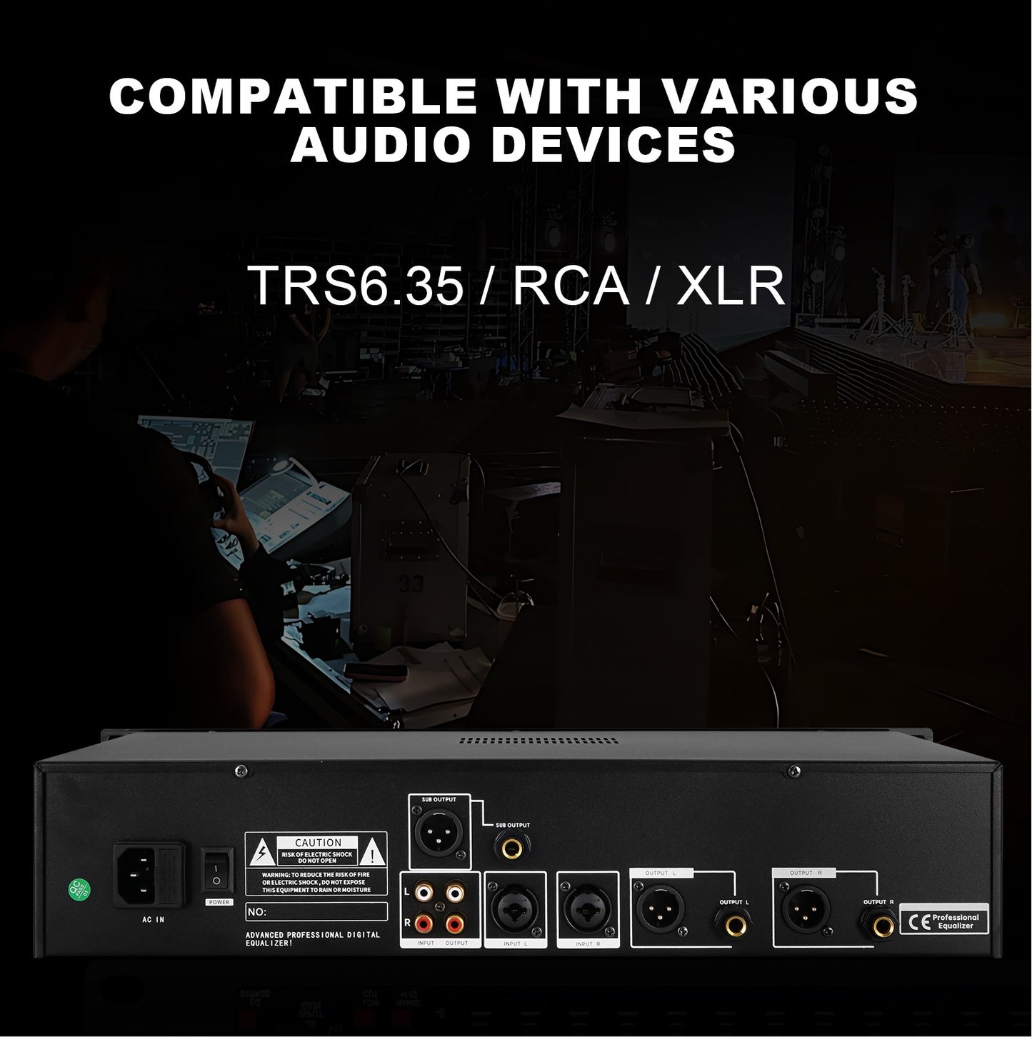 EQ31SUB Digital Equalizer 31 Stage Tuner Professional Stage Performance Noise Reduction Audio Processing