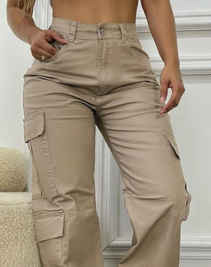 Women's Pants 2025 Spring Summer Fashionable Casual New Pants High Waist Pocket Design Cargo Pants Shipped Within 48 Hours