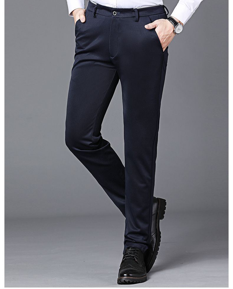 Spring Autumn Mens Business Suit Pants Male Summer Thin Formal Solid Long Dress Straight Baggy Office Trousers Drop Shipping