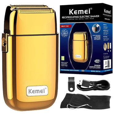 Kemei Tx1 Rechargeable Metal Housing Pro Electric Shaver For Men Hair Beard Electric Razor Bald Shaving Machine Finishing Fade